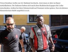 爱游戏-交易失败！踢球者：博尼法斯体检结果异常，AC米兰拒绝签约